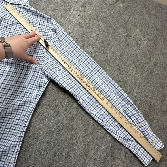 Ralph Lauren Oxford Shirt Men L Blue White Check OCBD Classic Fit - Picture 12 of 13